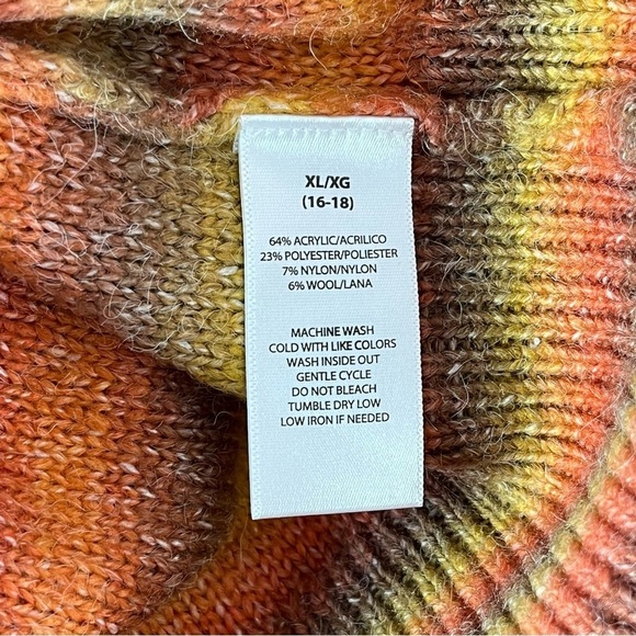 BEACH LUNCH LOUNGE Shadow Wool Blend Ombré Oversized Turtleneck Sweater XL - Picture 10 of 10